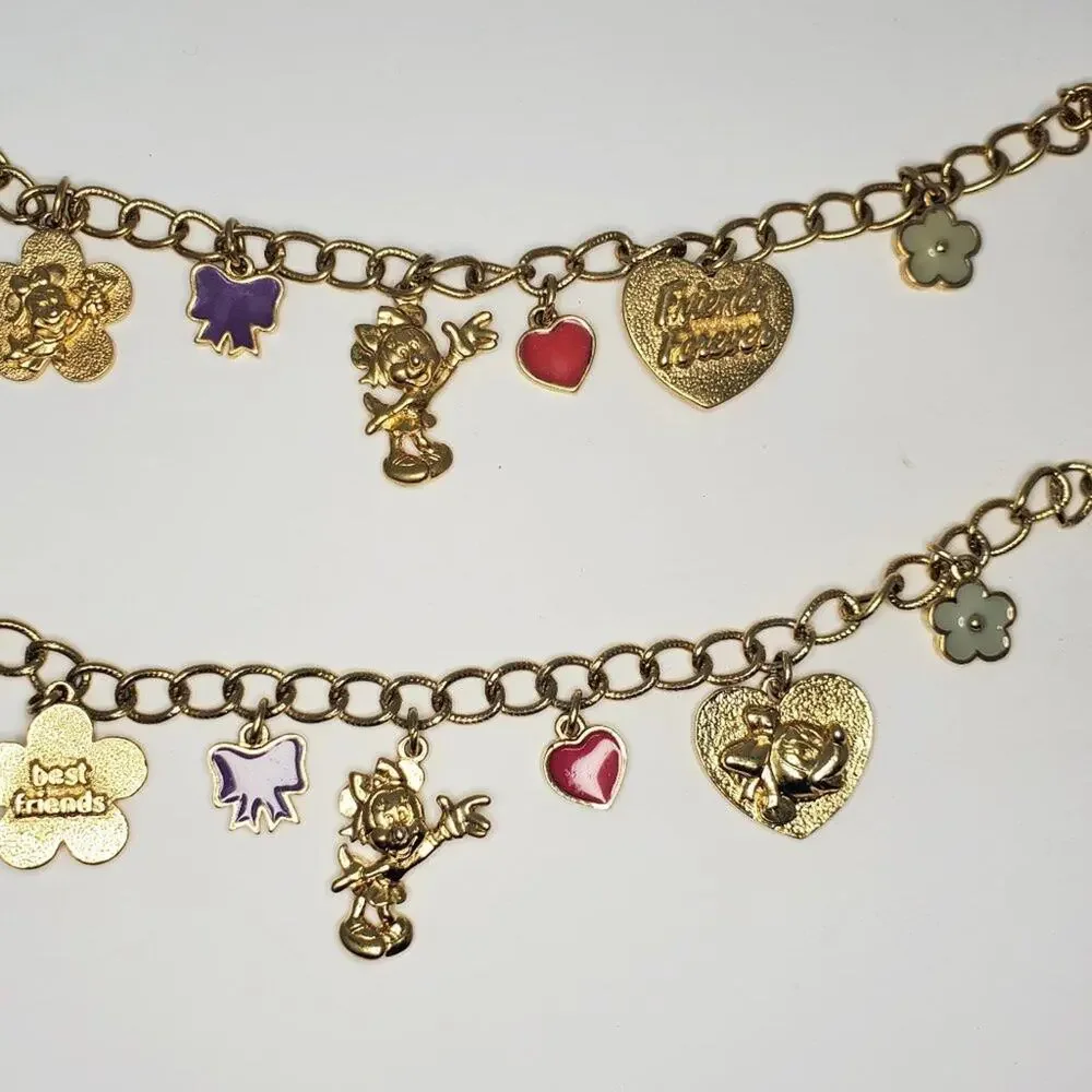 Disney Minnie Mouse Best Friend Charm Bracelet Set Vintage
